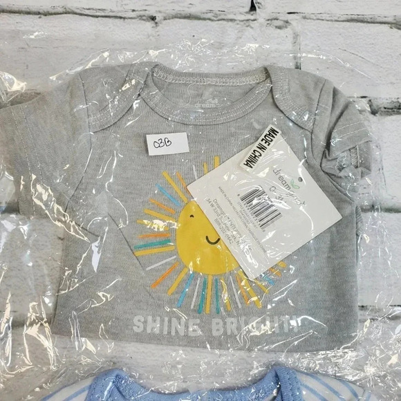 0/3m Boys Bodysuit SET 1, 4pcs basic baby bodysuits. Baby Essentials - Picture 3 of 6